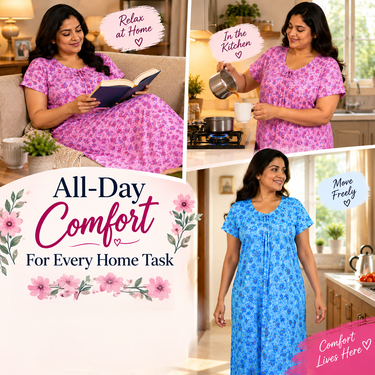 Free Size Comfortable Floral Printed Nighty BOGO (HM3)