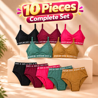 Pack of 5 Sports Bra And Panty Set (5BP1)