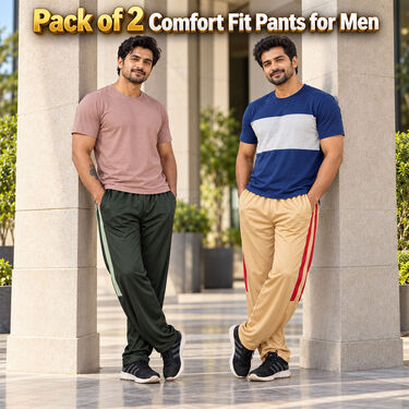 Pack of 2 Comfort Fit Pants For Men (2SPT2)
