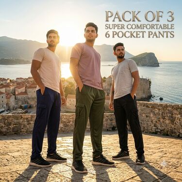 Pack of 3 Super Comfortable 6 Pocket Pants (3SPT25)