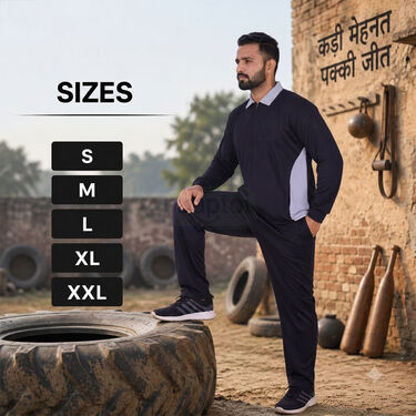Solid Black Comfortable Track Pant And Jacket Set For Mens (TPTJ2)