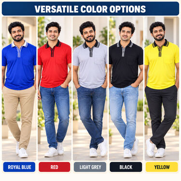 Pack of 5 Collar Tshirts With Pocket (5PT31)