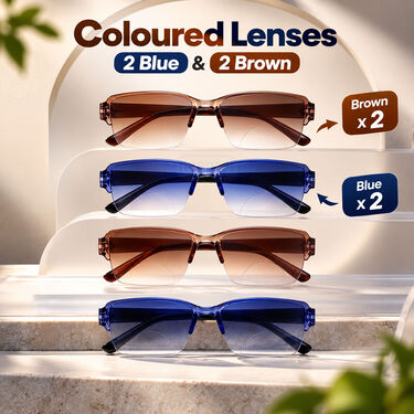 Bifocal Coloured Adaptive Power Reading Glasses Buy 1 Get 3 Free (4BOC8RG2)