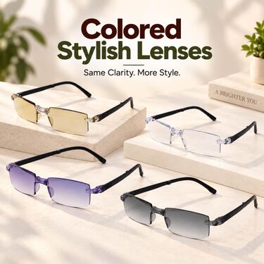 Foldable Coloured Adaptive Power Reading Glasses Buy 1 Get 3 Free (4FOC7RG1)