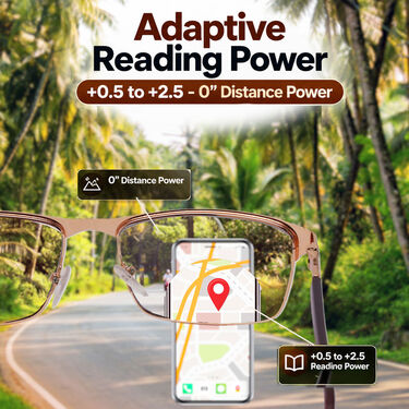 Metal Bifocal Adaptive Power Reading Glasses Buy 1 Get 1 Free (2BORGM6)