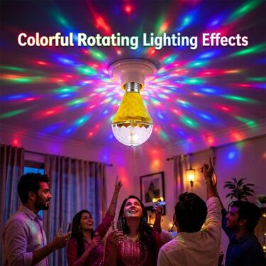 Golden Rotating LED Bulb with Colorful Light - Buy 1 Get 1 (DL11)