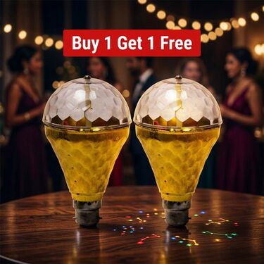 Golden Rotating LED Bulb with Colorful Light - Buy 1 Get 1 (DL11)