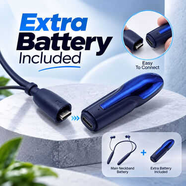 Double Battery Wireless Neckband With Mic (TWS115)