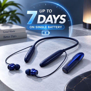 Double Battery Wireless Neckband With Mic (TWS115)