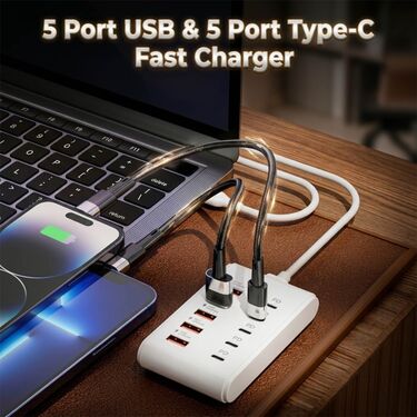 5 Port USB and 5 Port Type-C Fast Charger (CDC39)