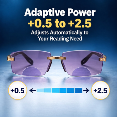 Rimless Bifocal Coloured Adaptive Power Reading Glasses Buy 1 Get 3 Free (4BOC2RG33)