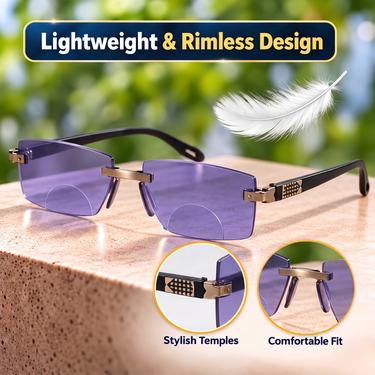 Rimless Bifocal Coloured Adaptive Power Reading Glasses Buy 1 Get 3 Free (4BOC2RG33)