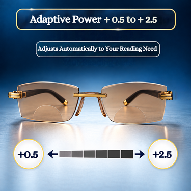 Rimless Bifocal Coloured Adaptive Power Reading Glasses Buy 1 Get 3 Free (4BOC6RG33)