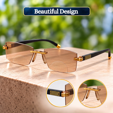 Rimless Bifocal Coloured Adaptive Power Reading Glasses Buy 1 Get 3 Free (4BOC6RG33)