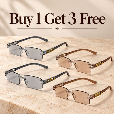 Rimless Coloured Adaptive Power Reading Glasses Buy 1 Get 3 Free (4OC6RG23)