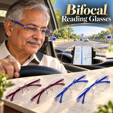 Rimless Bifocal Adaptive Power Reading Glasses Buy 1 Get 3 Free (4BORG51)