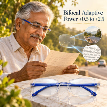 Rimless Bifocal Adaptive Power Reading Glasses Buy 1 Get 3 Free (4BORG51)