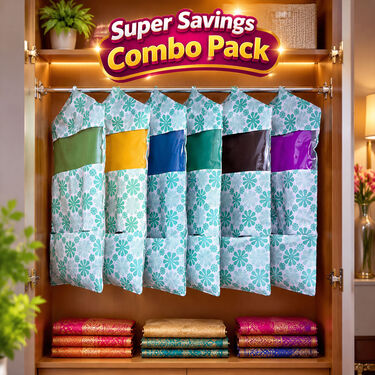 Pick any 1 Pack of 6 Hanging Saree Cover (6SC6)