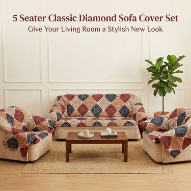5 Seater Classic Diamond Sofa Cover Set (5SC9)