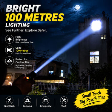 USB Charging Torch With Adjustable Zoom (LL86)