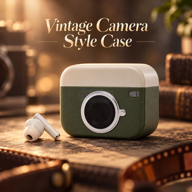 Wireless Bluetooth Earbuds With LED Battery Display Plus Retro Camera Design  (TWS119)