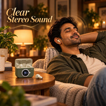 Wireless Bluetooth Earbuds With LED Battery Display Plus Retro Camera Design  (TWS119)