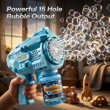 15 Hole Automatic Bubble Maker Toy With LED Lights (ODP1)
