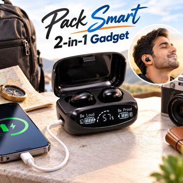 Tws EarPods With Charging Case and Powerbank (TWS120)