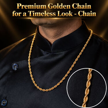 Golden Watch Ring + Chain + Bracelet + Black Designer Ring (GWRCBR)