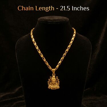 Mahadev Shiva Pendant With Golden Chain (SJPN24)