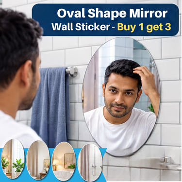 Oval Shape Mirror Wall Sticker - B1G3 (MSW8)