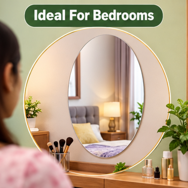Oval Shape Mirror Wall Sticker - B1G3 (MSW8)