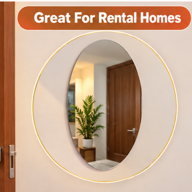 Oval Shape Mirror Wall Sticker - B1G3 (MSW8)