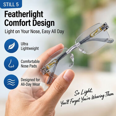 Rimless Coloured Adaptive Power Reading Glasses Buy 1 Get 2 Free (3OC6RG23)