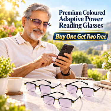 Premium Coloured Adaptive Power Reading Glasses Buy 1 Get 2 Free (3OC2RG49)