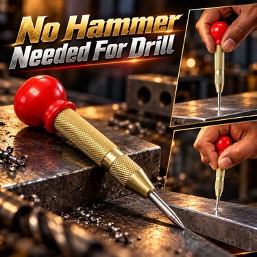 Spring-Loaded Center Hole Punch Tool For Metal & Wood (HT206)