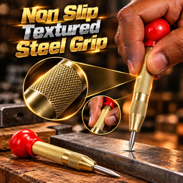 Spring-Loaded Center Hole Punch Tool For Metal & Wood (HT206)