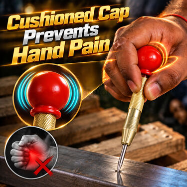 Spring-Loaded Center Hole Punch Tool For Metal & Wood (HT206)