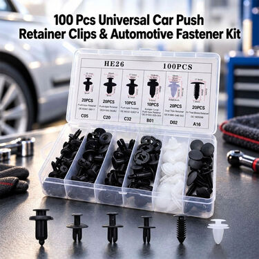 100PCS Universal Car Push Retainer Clips & Automotive Fastener Kit (HT208)