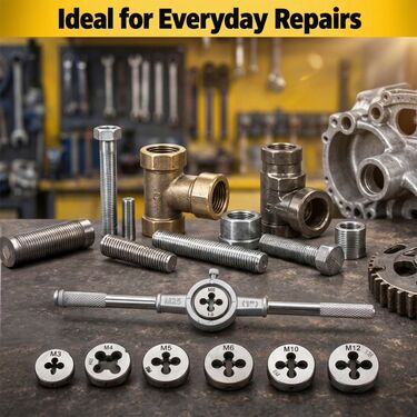 8 Pcs Metric And Imperial Threads Cutting Tool Kit (HT210)