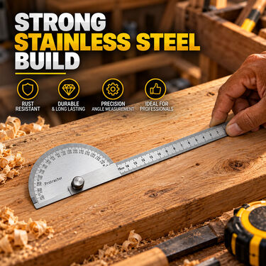 Professional Stainless Steel Angle Finder & Protractor Ruler (HT211)