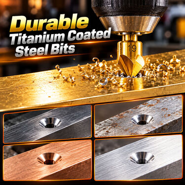 7-Piece Chamfer Cutter With Auto Center Punch For Wood & Metalworking (DA10)