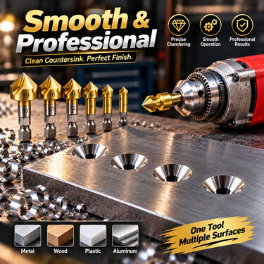 7-Piece Chamfer Cutter With Auto Center Punch For Wood & Metalworking (DA10)