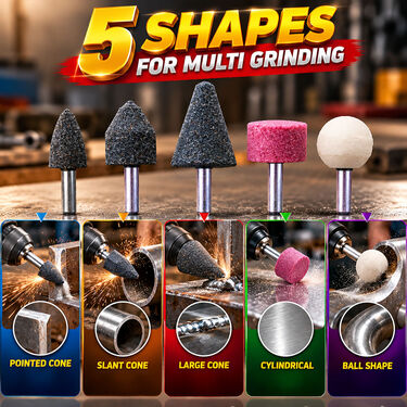 5 Piece Mounted Stone Rotary Grinding Wheel Set (DA6)