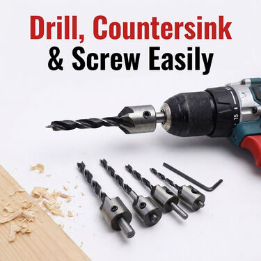 4 Piece Countersink Drill Bit Set For Woodworking (DA9)
