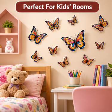 12 Multi Color Magnetic 3D Butterfly Sticker (DRB5)