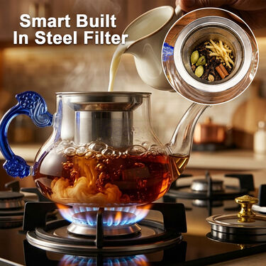 Heat-Resistant Glass Tea Pot With Stainless Steel Filter (GTP)