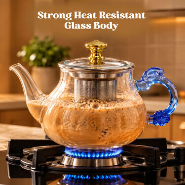 Heat-Resistant Glass Tea Pot With Stainless Steel Filter (GTP)