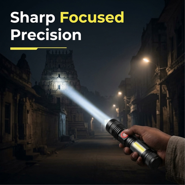 Rechargeable LED Torch Light With Zoomable Metal Body (LL92)
