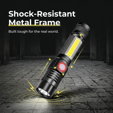 Rechargeable LED Torch Light With Zoomable Metal Body (LL92)